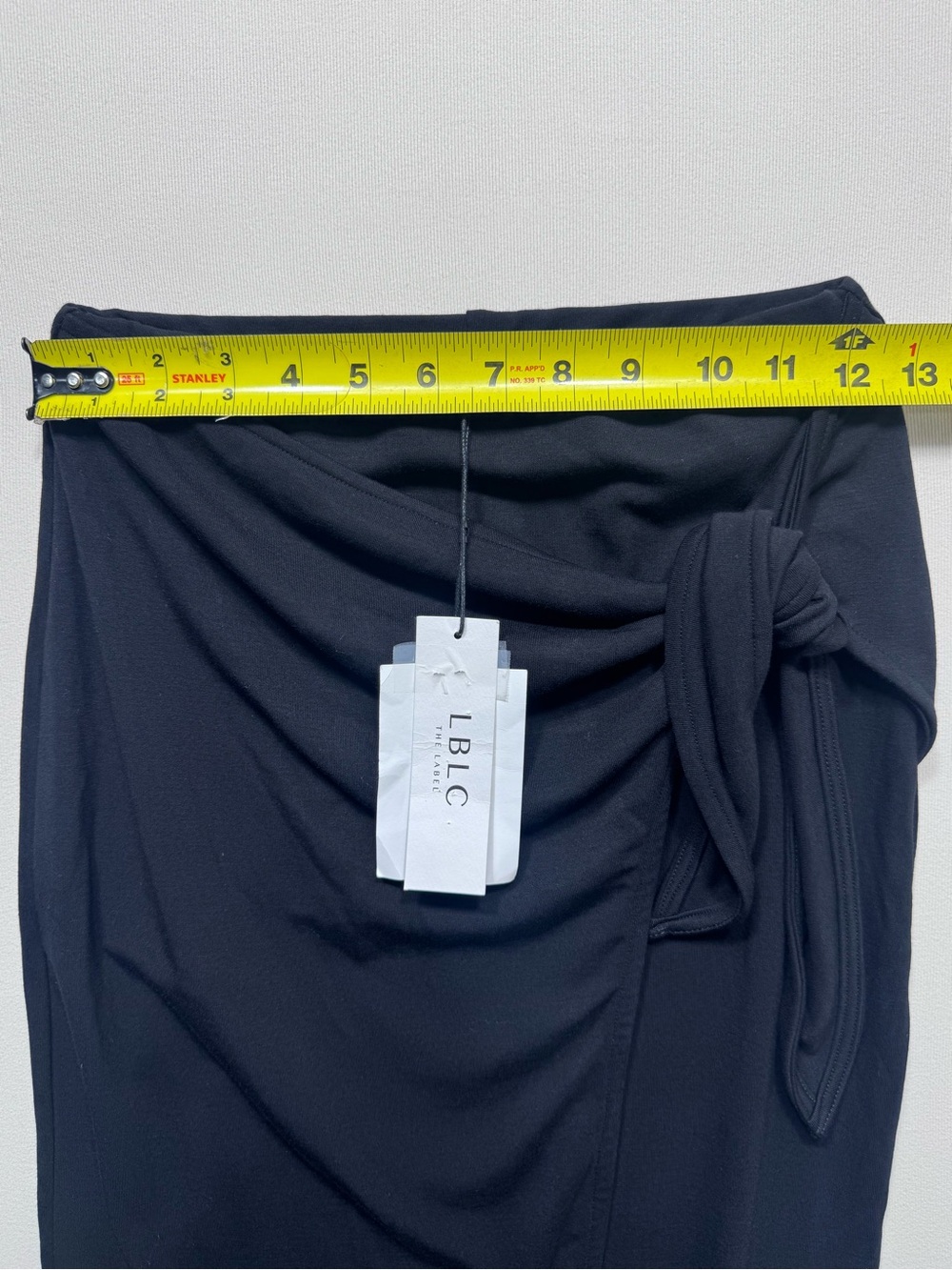 LBLC the label Ferris Draped Midi Skirt in a black nwt size small - Picture 7 of 11